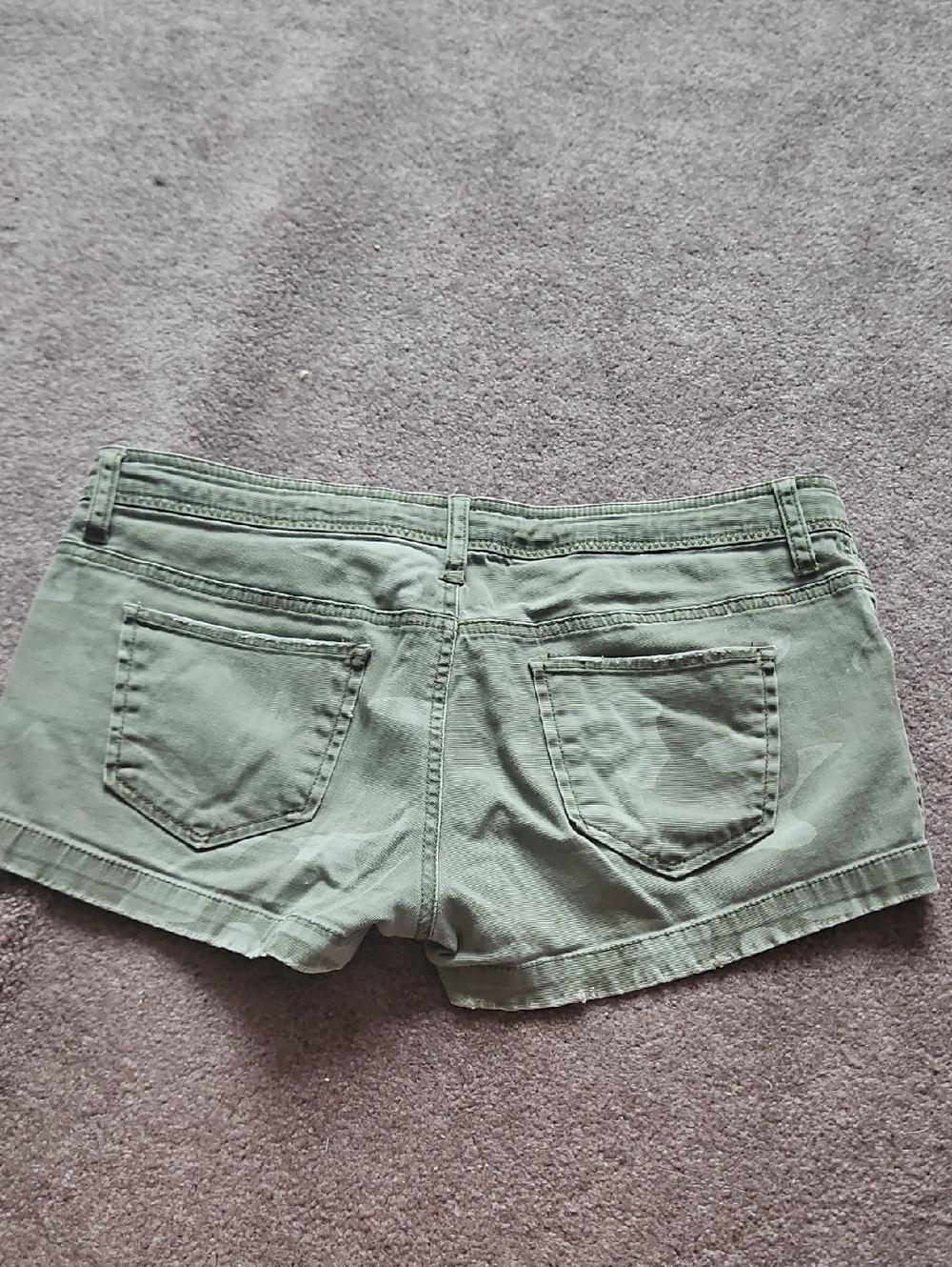 Women's Olive Green Denim Shorts